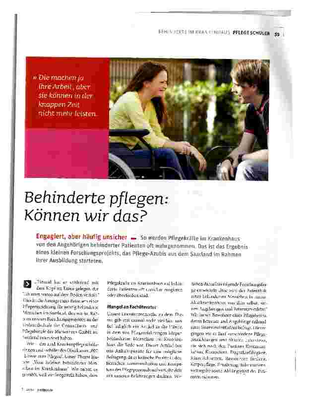 Vorschauseite 1: Betlinderte pflegen: Können wir das?