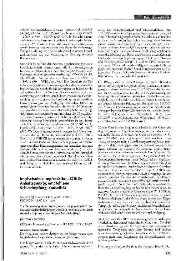 Vorschauseite 1: Impfschaden; Impfreaktion; STIKO; Anhaltspunkte; empfohlene Schutzimpfung; Kausalität