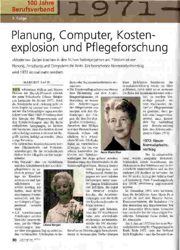 Vorschauseite 1: Planung, Computer, Kostenexplosion und Pflegeforschung