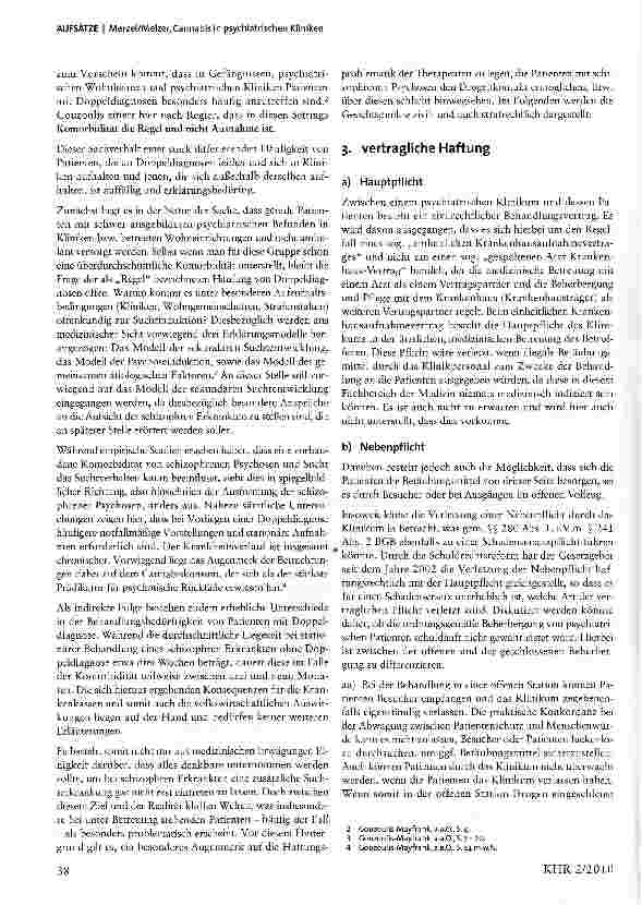 Vorschauseite 2: Cannabis in psychiatrischen Kliniken