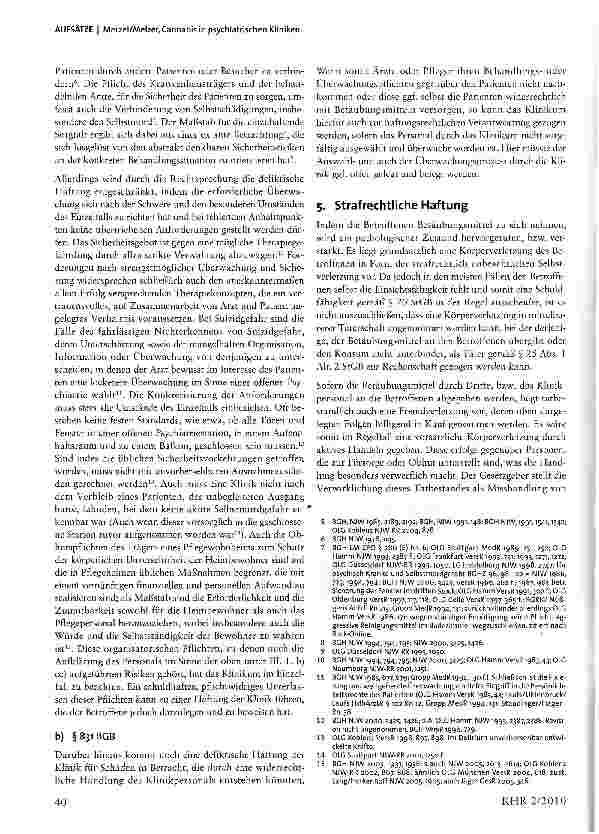 Vorschauseite 4: Cannabis in psychiatrischen Kliniken