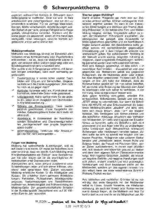 Vorschauseite 2: Notfall: Mobbing in der Pflege