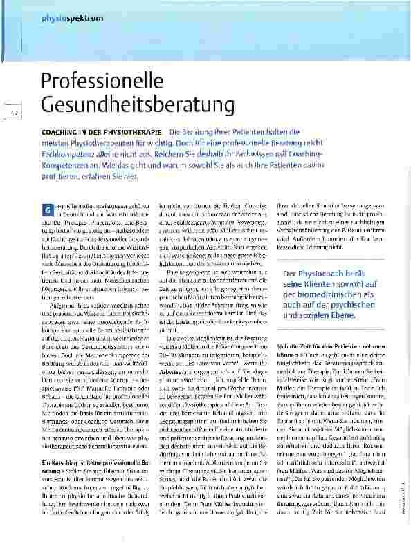 Vorschauseite 1: Professionelle Gesundheitsberatung