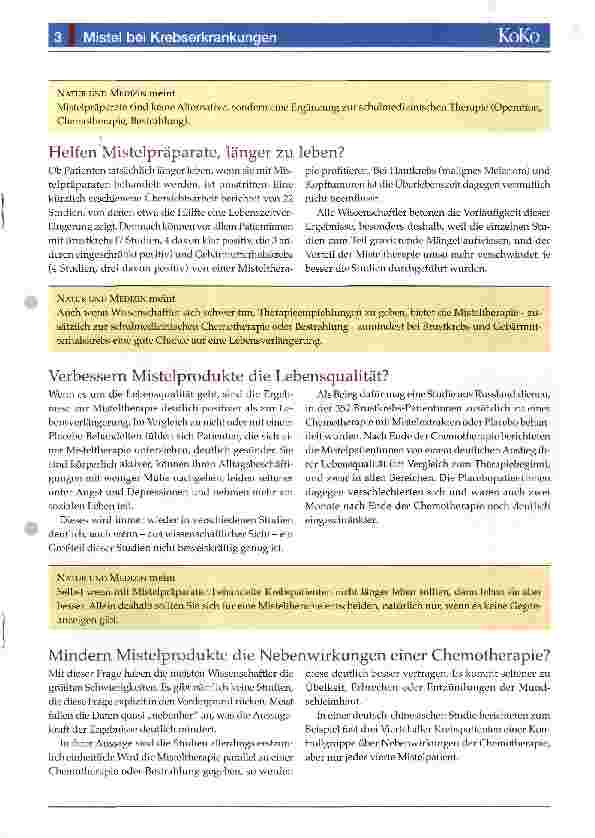 Vorschauseite 3: Mistel bei Krebserkrankungen