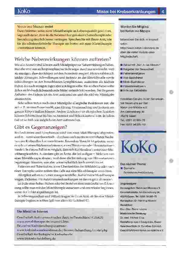 Vorschauseite 4: Mistel bei Krebserkrankungen
