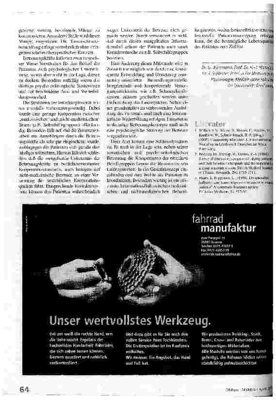 Vorschauseite 4: Betreuung Tumorkranker Argumente für einen gemeindeorientierten Ansatz