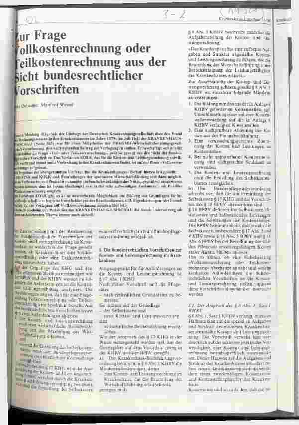 Vorschauseite 1: Zur Frage Vollkostenrechnung oder Teilkostenrechnung aus der Sicht bundesrechtlicher Vorschriften