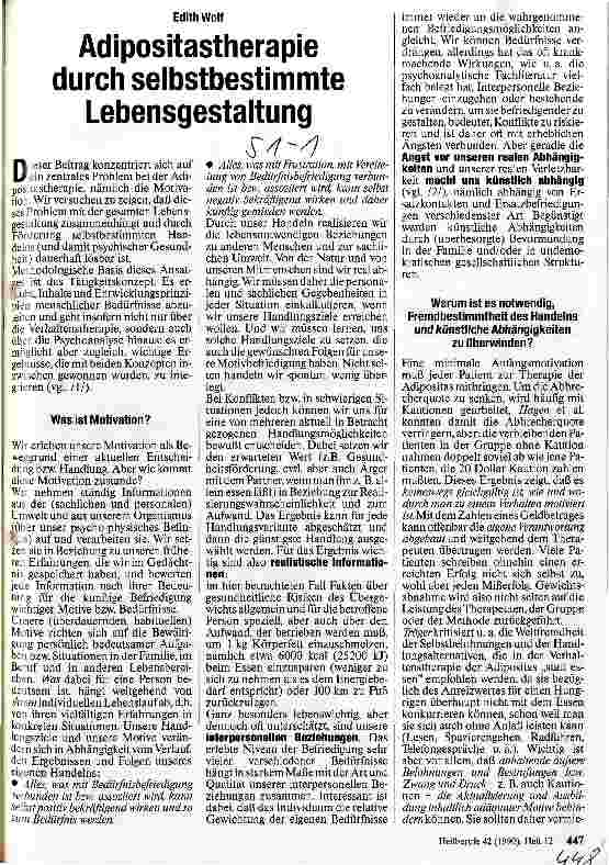Vorschauseite 1: Adipositastherapie durch selbstbestimmte Lebensgestaltung