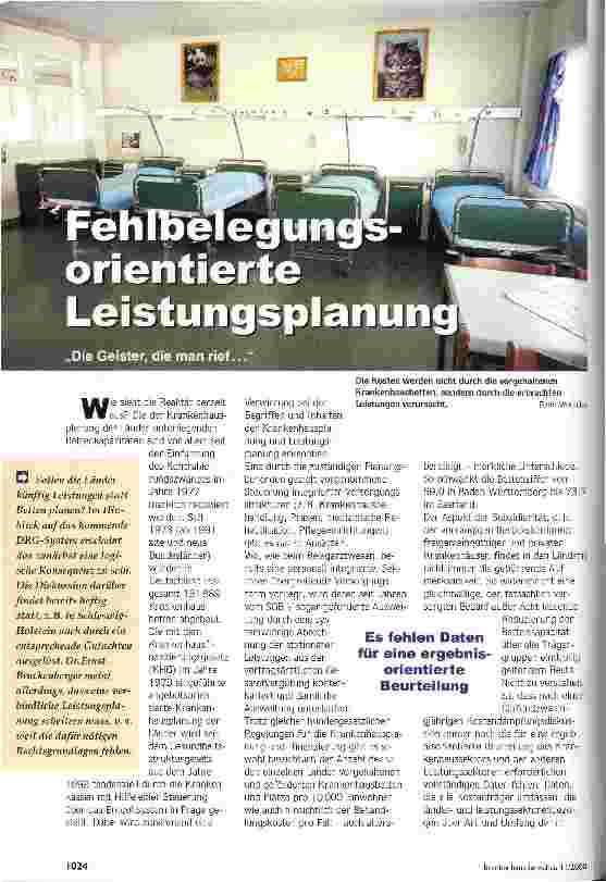 Vorschauseite 1: Fehlbelegungsorientierte Leistungsplanung