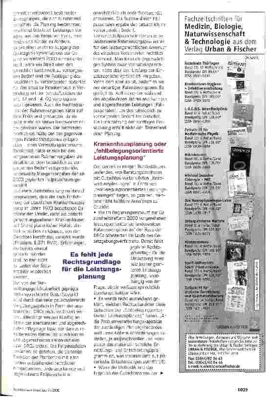 Vorschauseite 5: Fehlbelegungsorientierte Leistungsplanung