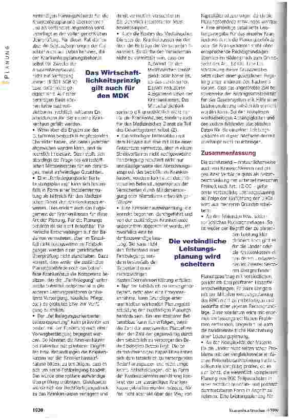 Vorschauseite 6: Fehlbelegungsorientierte Leistungsplanung