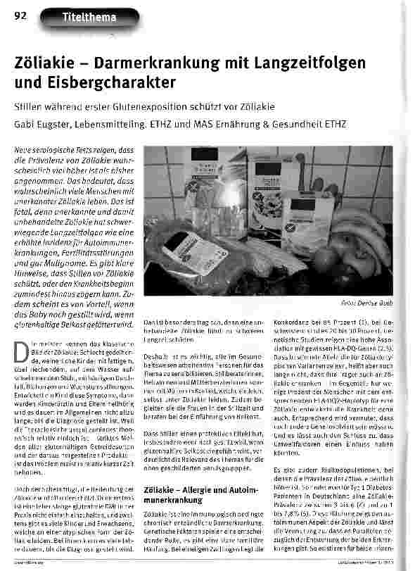 Vorschauseite 1: Zöliakie - Darmerkrankung mit Langzeitfolgen und Eisbergcharakter