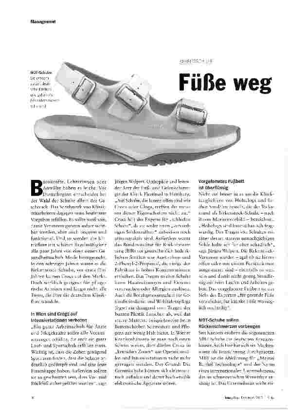 Vorschauseite 1: Füße weg von Clogs und Co.!