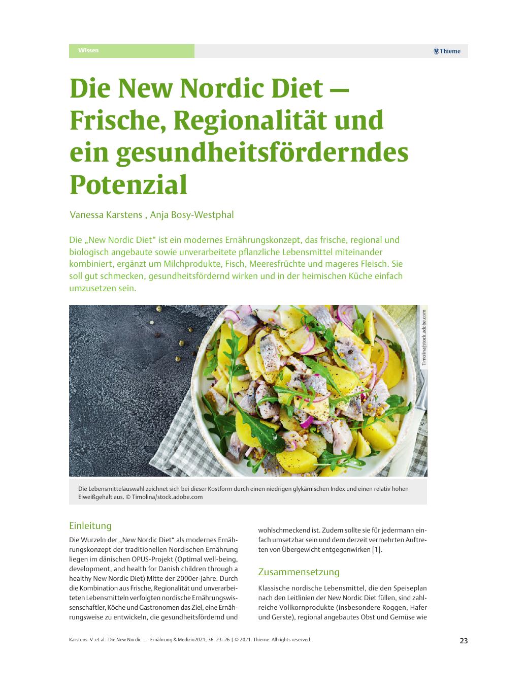 Vorschauseite 1: Die New Nordic Diet — Frische, Regionalität und ein gesundheitsförderndes Potenzial