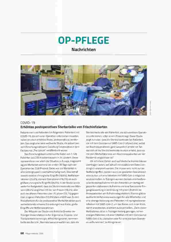 Vorschauseite 1: OP-PFLEGE Nachrichten
