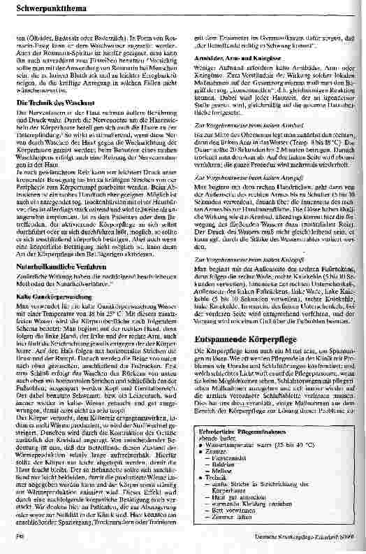 Vorschauseite 2: Körperpflege neu entdeckt - Bewußtseinsänderung in der Krankenpflege