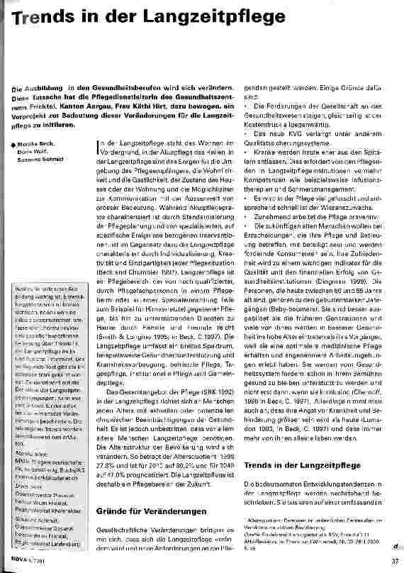 Vorschauseite 1: Trends in der Langzeitpflege