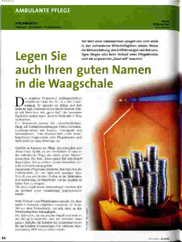 Vorschauseite 1: Legen Sie auch Ihren guten Namen in die Waagschale