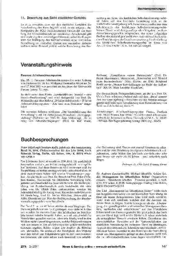 Vorschauseite 5: Entscheidung des Päpstlichen Rates für Gesetzestexte zur bischöflichen Gesetzgebungskompetenz im Arbeitsrecht