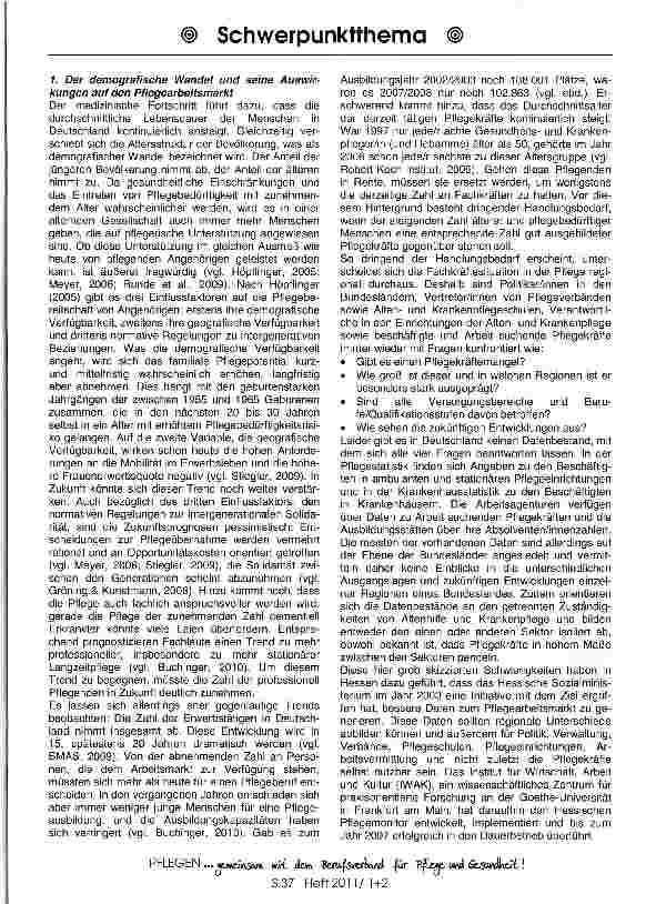 Vorschauseite 2: Fachkräftemangel in der Pflege!