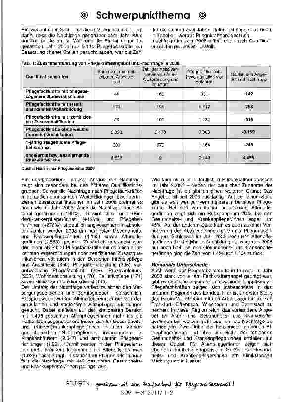 Vorschauseite 4: Fachkräftemangel in der Pflege!
