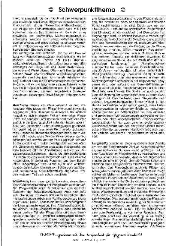 Vorschauseite 6: Fachkräftemangel in der Pflege!