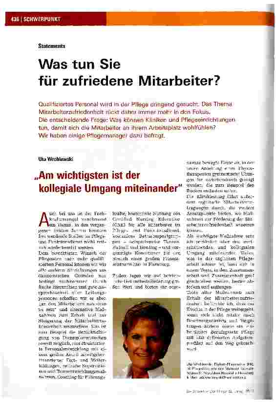 Vorschauseite 1: Was tun Sie für zufriedene Mitarbeiter?