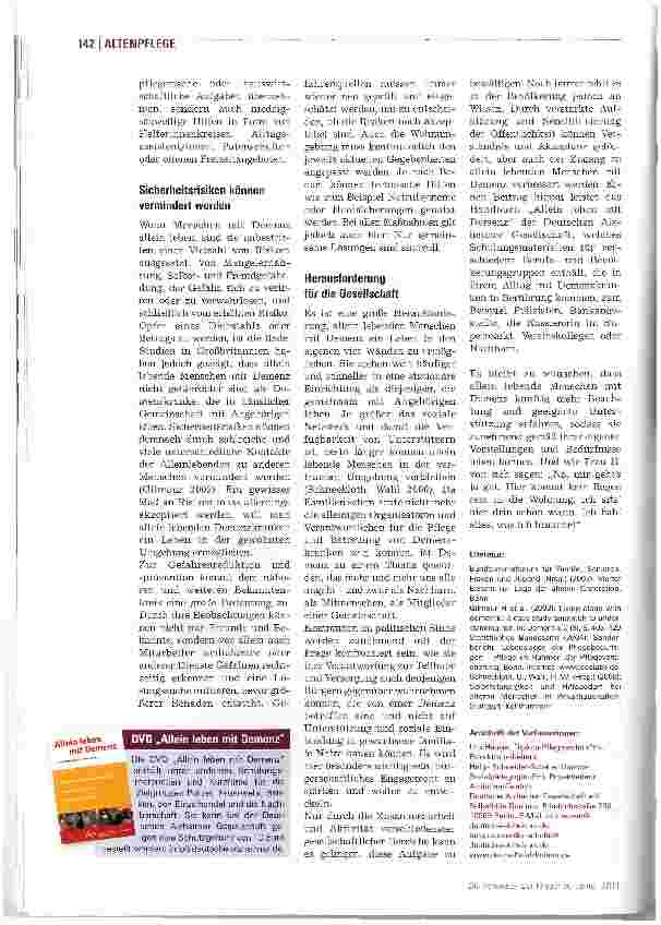 Vorschauseite 5: Qualitative StudieAllein leben mit Demenz