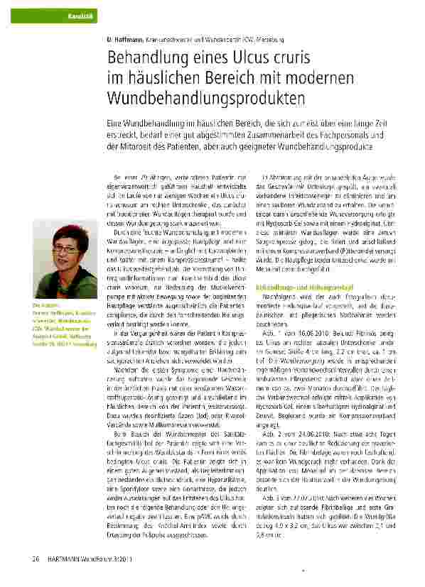 Vorschauseite 1: Behandlung eines Ulcus cruris im häuslichen Bereich mit modernen Wundbehandlungsprodukten
