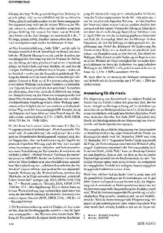 Vorschauseite 3: Macrogol II - Beurteilung von Produkten im Grenzbereich von Arzneimitteln und Medizinprodukten