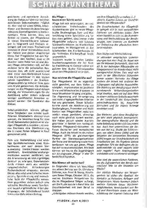 Vorschauseite 2: HERAUSFORDERUNG AKUTPFLEGE: IST DIE HEUTIGE SITUATION IN DER KRANKENPFLEGE ZUFALL ODER SYSTEMBEDINGT ? Eine Standortbestimmung
