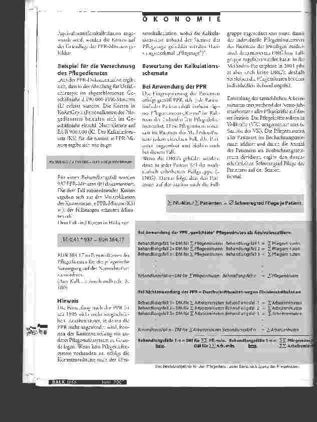 Vorschauseite 4: Die Kalkulation der Pflegeleistungen und Pflegekosten für den Pflegedienst gemäß Kalkulationshandbuch