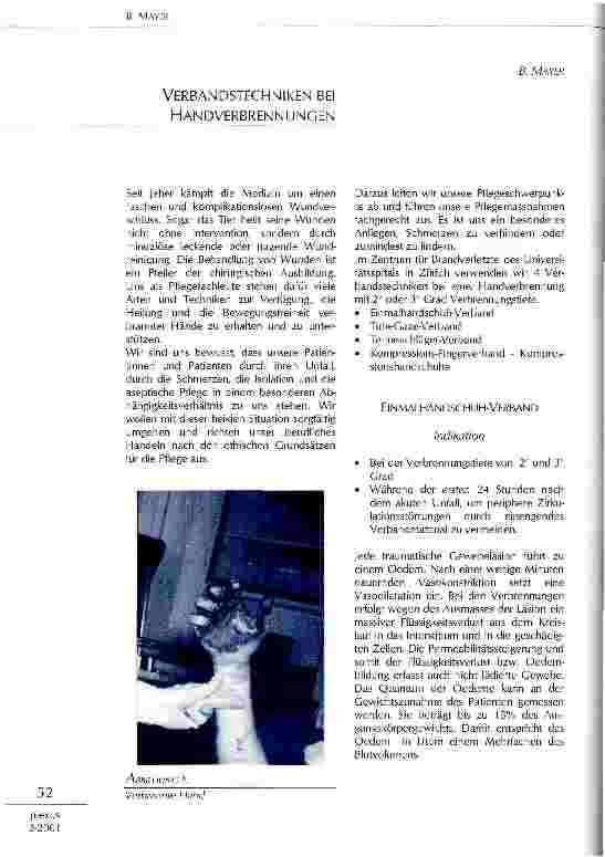 Vorschauseite 1: Verbandstechniken bei Handverbrennungen