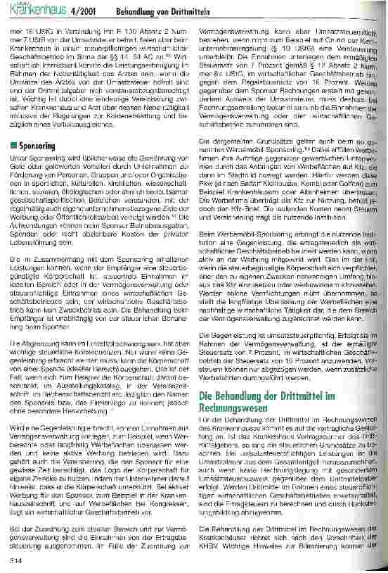 Vorschauseite 5: Die steuerliche und bilanzielle Behandlung von Drittmitteln aus der Zusammenarbeit mit der Industrie in gemeinnützigen Krankenhäusern