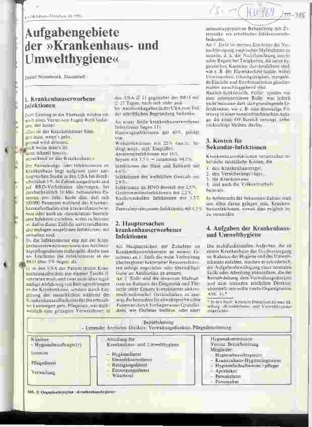 Vorschauseite 1: Aufgabengebiete der Krankenhausund Umwelthygiene