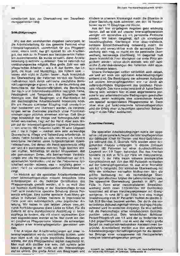 Vorschauseite 4: Arbeitsbelastung, apperativer und personeller Aufwand einer Intensivstation