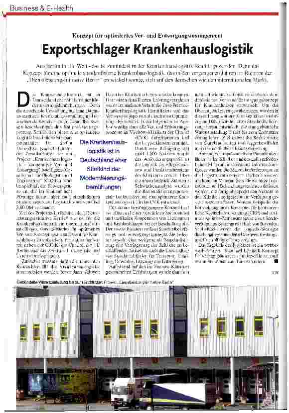 Vorschauseite 1: Exportschlager Krankenhauslogistik