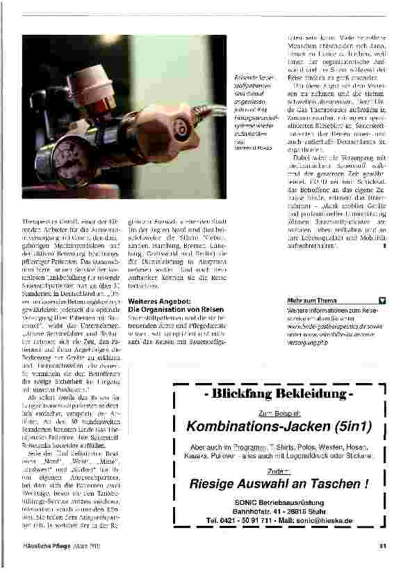 Vorschauseite 2: Lebensqualität sichern: Reiseservice für mobile SauerstoffpatientenUnterwegs Sauerstoff tanken
