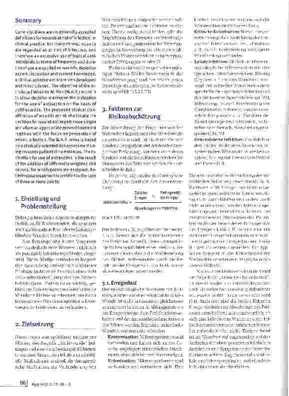 Vorschauseite 2: Einstufung von Risikowunden (Wounds at Risk; W. A. R. Score) und deren antimikrobielle Behandlung mit Polihexanid - eine praxisorientierte Expertenempfehlung
