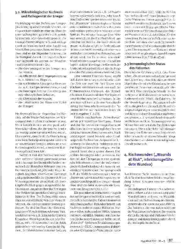 Vorschauseite 3: Einstufung von Risikowunden (Wounds at Risk; W. A. R. Score) und deren antimikrobielle Behandlung mit Polihexanid - eine praxisorientierte Expertenempfehlung