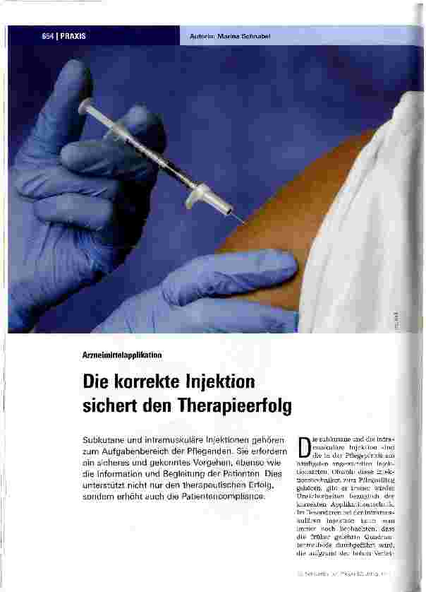 Vorschauseite 1: Die korrekte Injektion sichert den Therapieerfolg