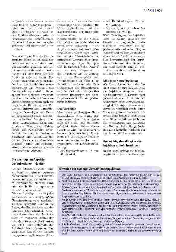 Vorschauseite 2: Die korrekte Injektion sichert den Therapieerfolg