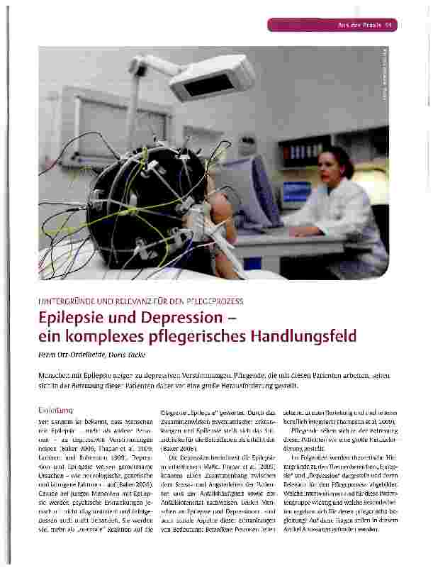 Vorschauseite 2: Epilepsie und Depression -ein komplexes pflegerisches Handlungsfeld