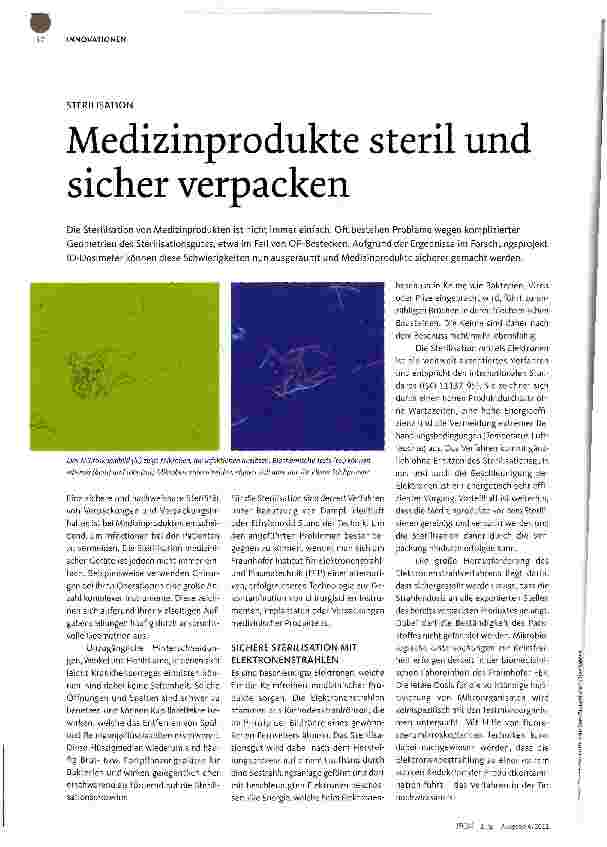 Vorschauseite 1: Medizinprodukte steril und sicher verpacken
