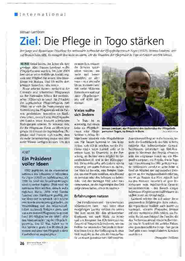 Vorschauseite 1: Ziel: Die Pflege in Togo stärken