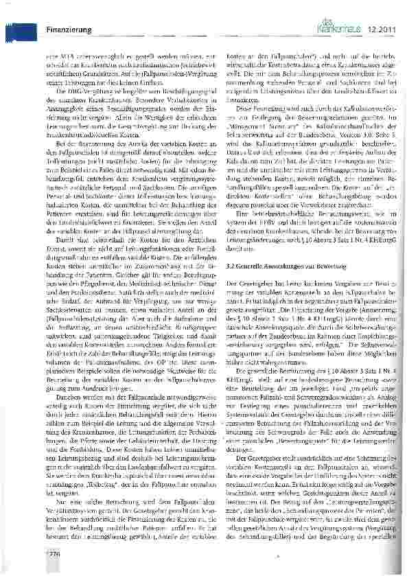 Vorschauseite 4: Streitpunkt: Variabler Kostenanteil an den Fallpauschalen