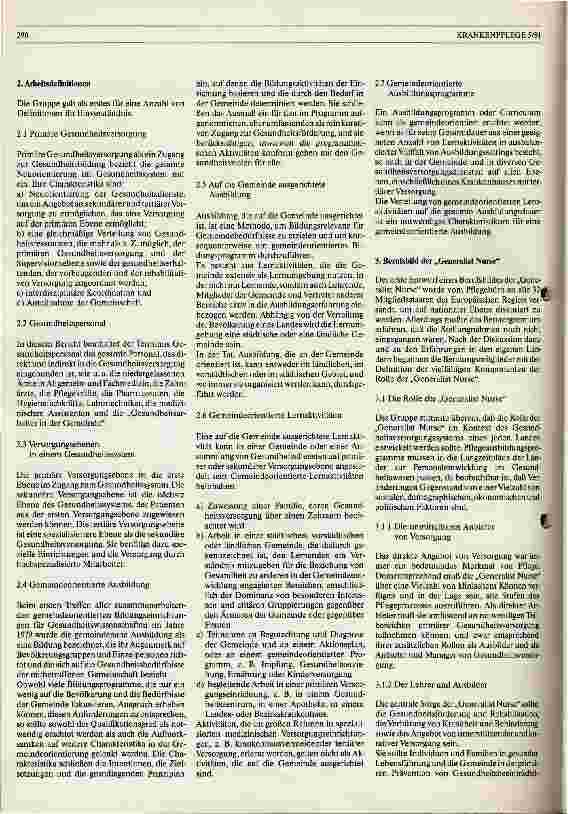 Vorschauseite 2: Entwicklung eines Curriculums Generalist Nurse Bericht über die WHO-Beratung in Turin, 13.-16.6.1990