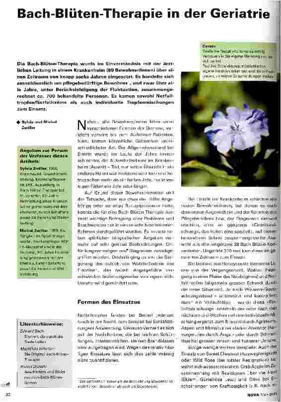 Vorschauseite 1: Bach-Blüten-Therapie in der Geriatrie