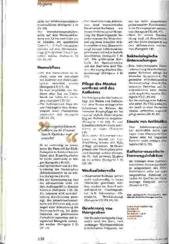 Vorschauseite 3: Prävention und Kontrolle katheterassoziierter Harnwegsinfektionen
