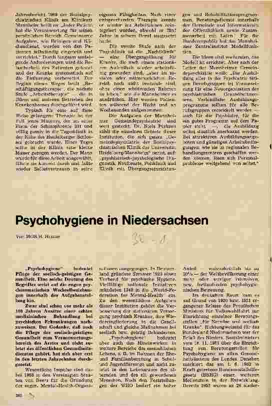 Vorschauseite 2: Eine moralische Verpflichtung Reform in der psychiatrischen Krankenversorgung ist notwendig